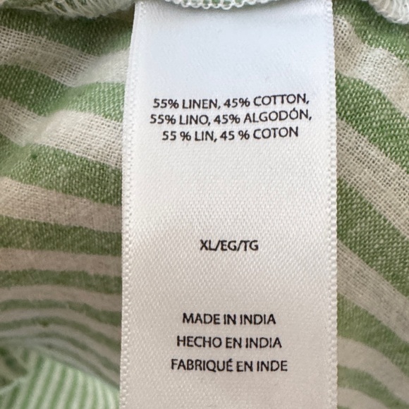 Beach lunch lounge Striped Sleeveless dress linen /cotton blend -made in India - Picture 5 of 9